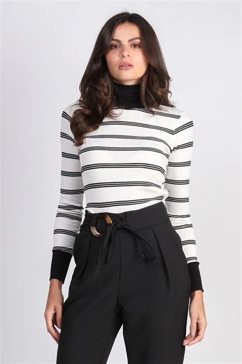 blusa preto e branco listrada